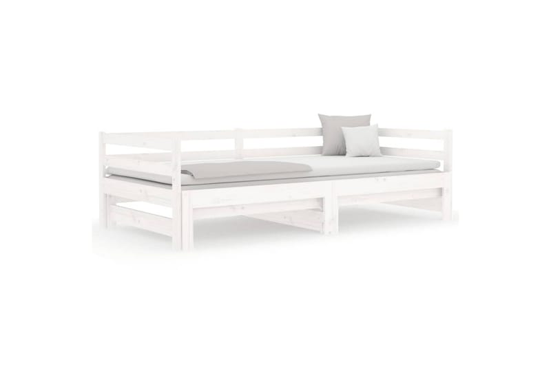 beBasic daybed med udtræk 2x(90x190) cm massivt fyrretræ hvid - Hvid - Sengeramme & sengestel