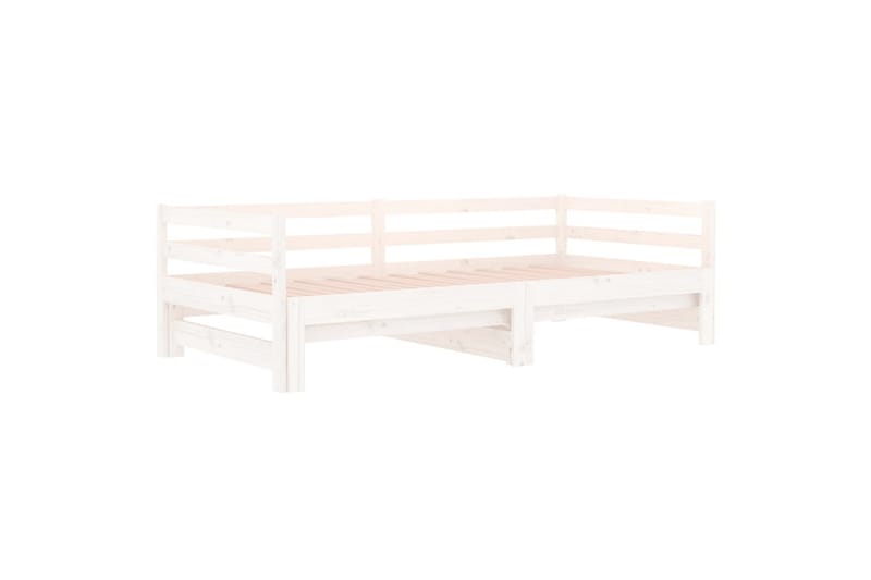 beBasic daybed med udtræk 2x(90x190) cm massivt fyrretræ hvid - Hvid - Sengeramme & sengestel