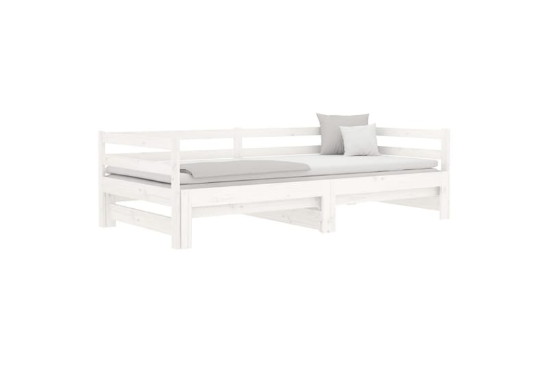 beBasic daybed med udtræk 2x(90x190) cm massivt fyrretræ hvid - Hvid - Møbler - Senge - Sengeramme & sengestel