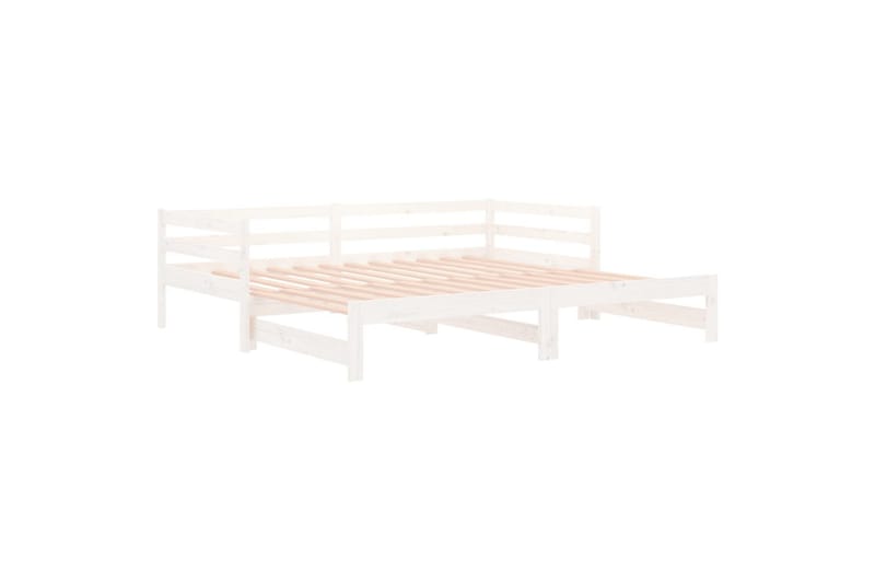 beBasic daybed med udtræk 2x(90x190) cm massivt fyrretræ hvid - Hvid - Sengeramme & sengestel