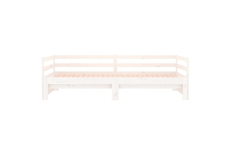 beBasic daybed med udtræk 2x(90x190) cm massivt fyrretræ hvid - Hvid - Sengeramme & sengestel