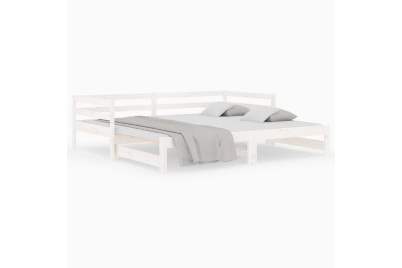 beBasic daybed med udtræk 2x(90x190) cm massivt fyrretræ hvid - Hvid - Møbler - Senge - Sengeramme & sengestel