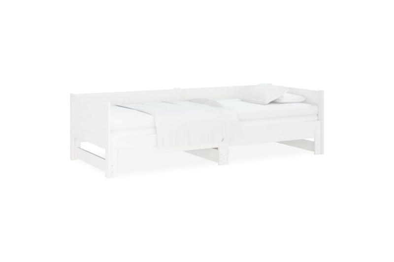 beBasic daybed med udtræk 2x(90x190) cm massivt fyrretræ hvid - Hvid - Sengeramme & sengestel