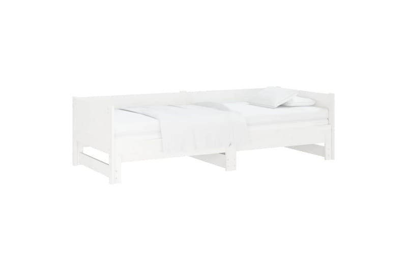 beBasic daybed med udtræk 2x(90x190) cm massivt fyrretræ hvid - Hvid - Sengeramme & sengestel