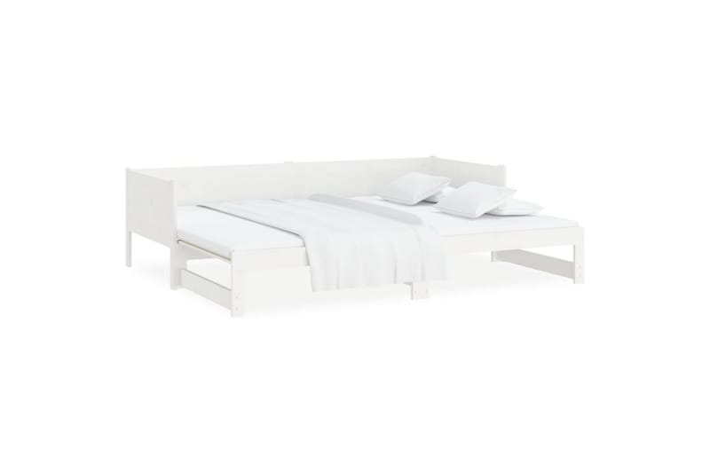 beBasic daybed med udtræk 2x(90x190) cm massivt fyrretræ hvid - Hvid - Sengeramme & sengestel