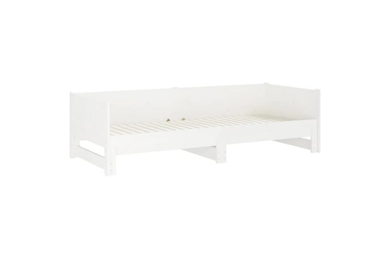 beBasic daybed med udtræk 2x(90x190) cm massivt fyrretræ hvid - Hvid - Sengeramme & sengestel