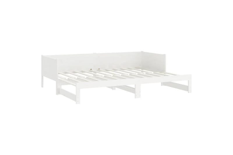 beBasic daybed med udtræk 2x(90x190) cm massivt fyrretræ hvid - Hvid - Sengeramme & sengestel