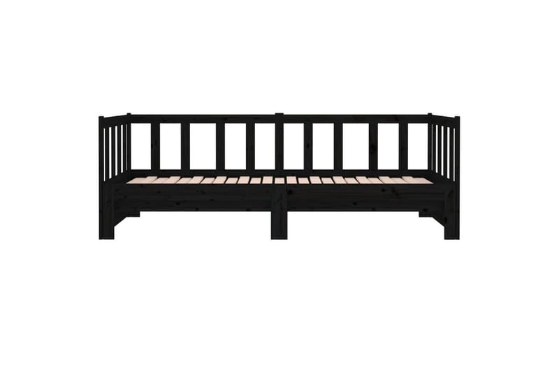 beBasic daybed med udtræk 2x(90x190) cm massivt fyrretræ sort - Sort - Sengeramme & sengestel