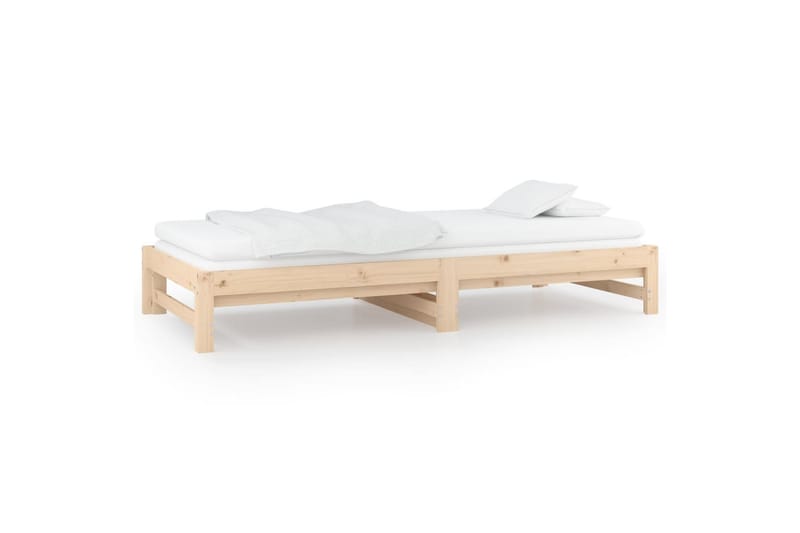beBasic daybed med udtræk 2x(90x200) cm massivt fyrretræ - Brun - Sengeramme & sengestel