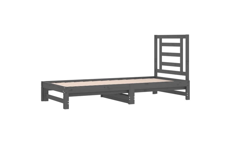 beBasic daybed med udtræk 2x(90x200) cm massivt fyrretræ - GrÃ¥ - Sengeramme & sengestel