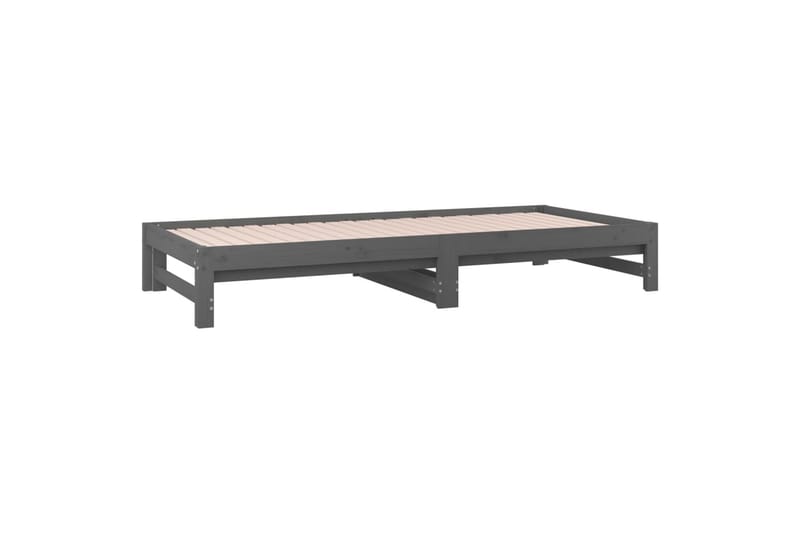 beBasic daybed med udtræk 2x(90x200) cm massivt fyrretræ - GrÃ¥ - Sengeramme & sengestel