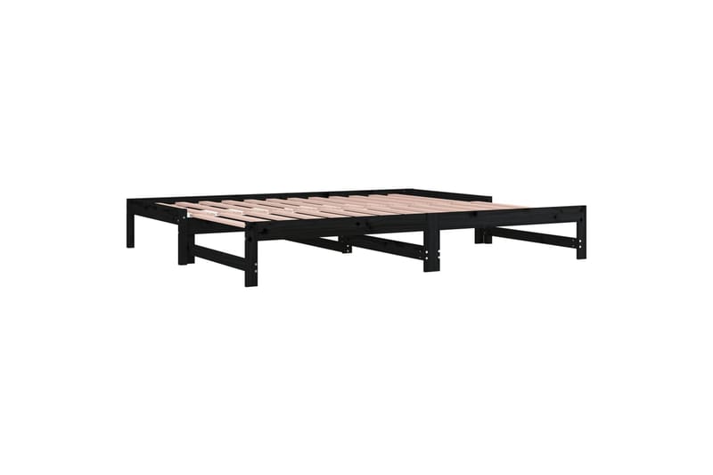 beBasic daybed med udtræk 2x(90x200) cm massivt fyrretræ sort - Sort - Møbler - Senge - Sengeramme & sengestel