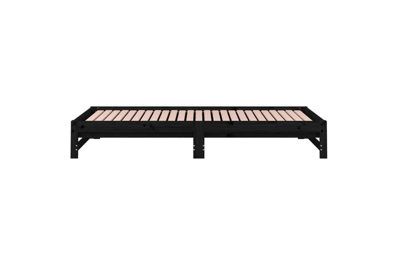 beBasic daybed med udtræk 2x(90x200) cm massivt fyrretræ sort - Sort - Møbler - Senge - Sengeramme & sengestel