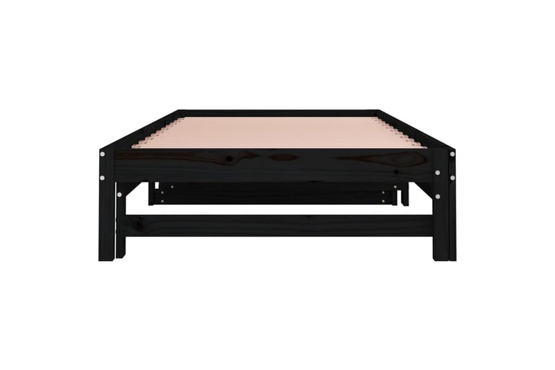 beBasic daybed med udtræk 2x(90x200) cm massivt fyrretræ sort - Sort - Møbler - Senge - Sengeramme & sengestel