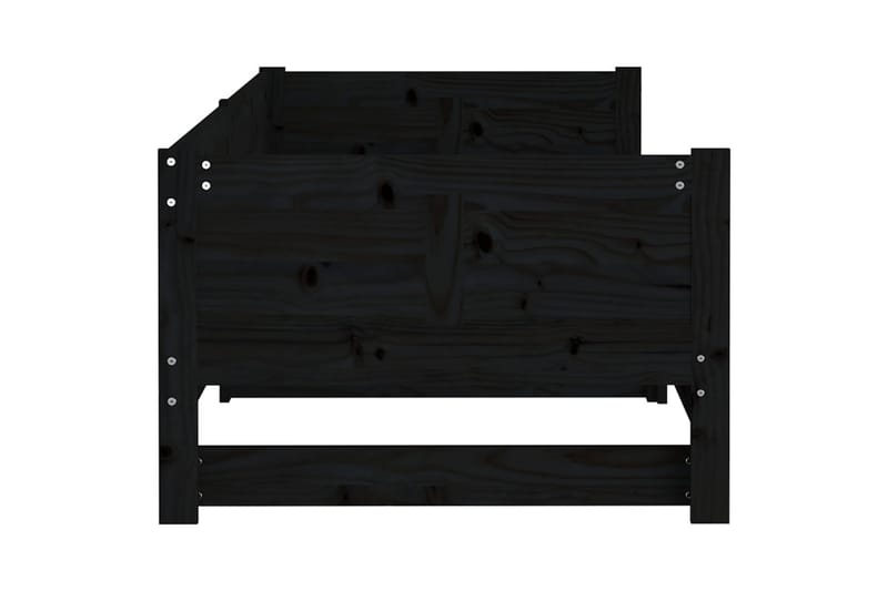 beBasic daybed med udtræk 2x(90x200) cm massivt fyrretræ sort - Sort - Møbler - Senge - Sengeramme & sengestel