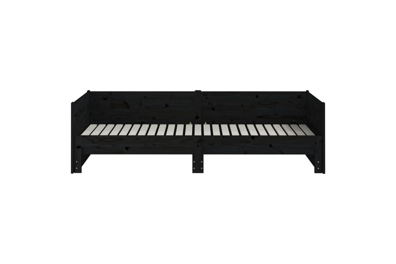 beBasic daybed med udtræk 2x(90x200) cm massivt fyrretræ sort - Sort - Møbler - Senge - Sengeramme & sengestel