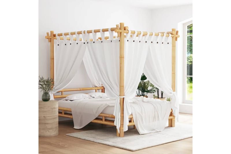 beBasic himmelseng 140x200 cm bambus - Brun - Møbler - Senge - Sengeramme & sengestel