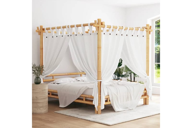 beBasic himmelseng 160x200 cm bambus - Brun - Møbler - Senge - Sengeramme & sengestel