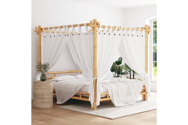 beBasic himmelseng 180x200 cm bambus - Brun - Møbler - Senge - Sengeramme & sengestel