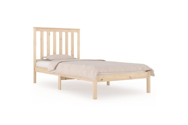 beBasic sengeramme 100x200 cm massivt fyrretræ - Brun - Møbler - Senge - Sengeramme & sengestel