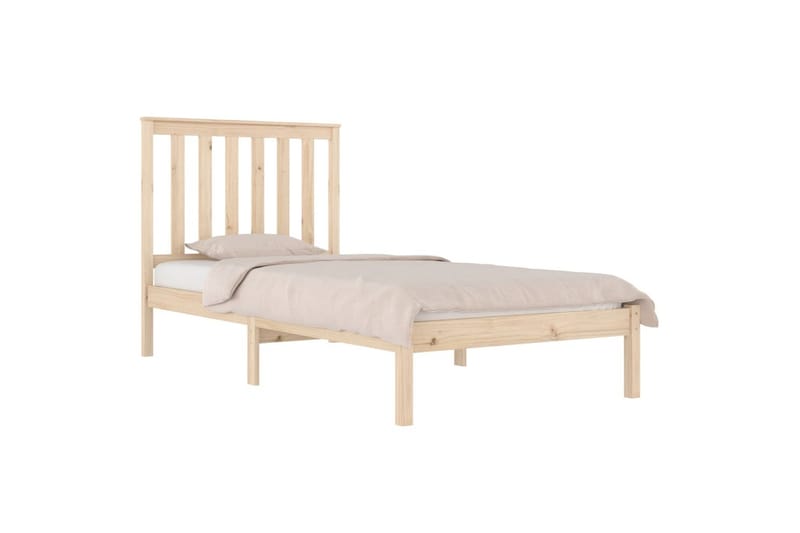 beBasic sengeramme 100x200 cm massivt fyrretræ - Brun - Møbler - Senge - Sengeramme & sengestel