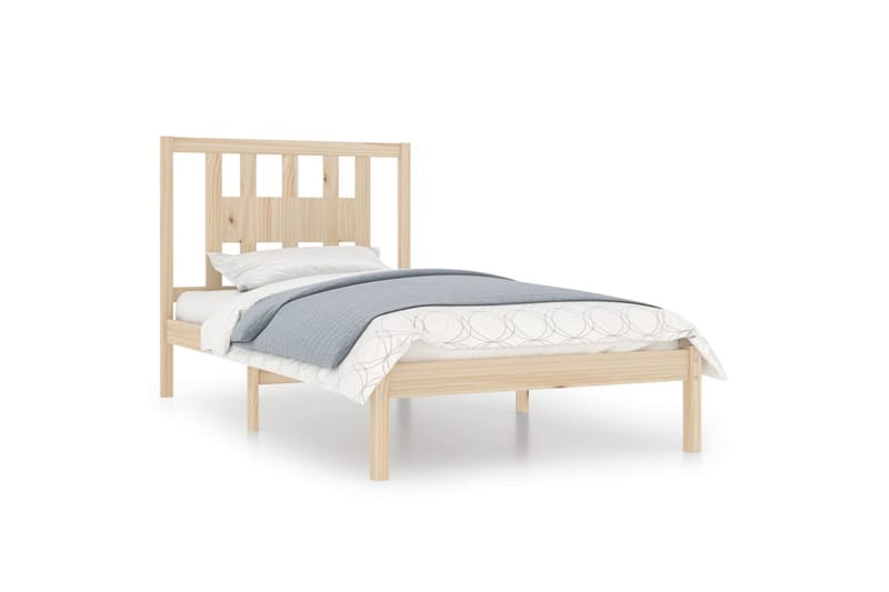 beBasic sengeramme 100x200 cm massivt fyrretræ - Brun - Møbler - Senge - Sengeramme & sengestel