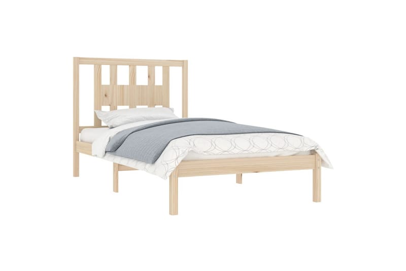 beBasic sengeramme 100x200 cm massivt fyrretræ - Brun - Møbler - Senge - Sengeramme & sengestel