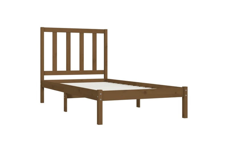 beBasic sengeramme 100x200 cm massivt fyrretræ gyldenbrun - Brun - Møbler - Senge - Sengeramme & sengestel