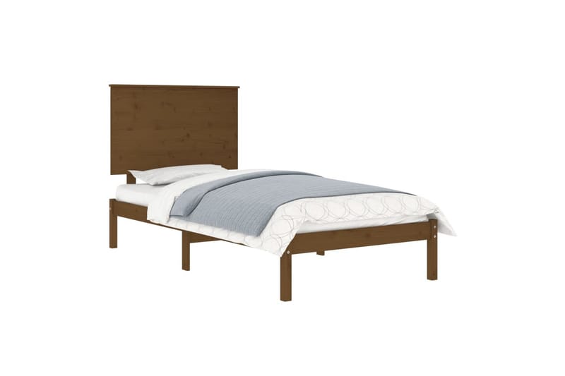 beBasic sengeramme 100x200 cm massivt fyrretræ gyldenbrun - Brun - Møbler - Senge - Sengeramme & sengestel