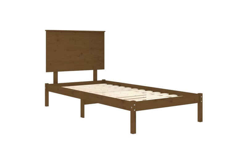 beBasic sengeramme 100x200 cm massivt fyrretræ gyldenbrun - Brun - Møbler - Senge - Sengeramme & sengestel