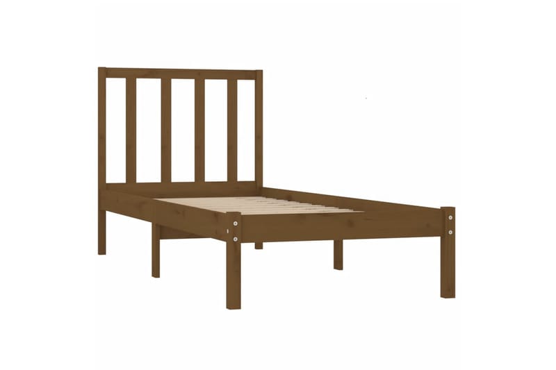 beBasic sengeramme 100x200 cm massivt fyrretræ gyldenbrun - Brun - Møbler - Senge - Sengeramme & sengestel