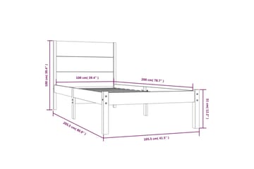 beBasic sengeramme 100x200 cm massivt fyrretræ hvid - Hvid - Møbler - Senge - Sengeramme & sengestel