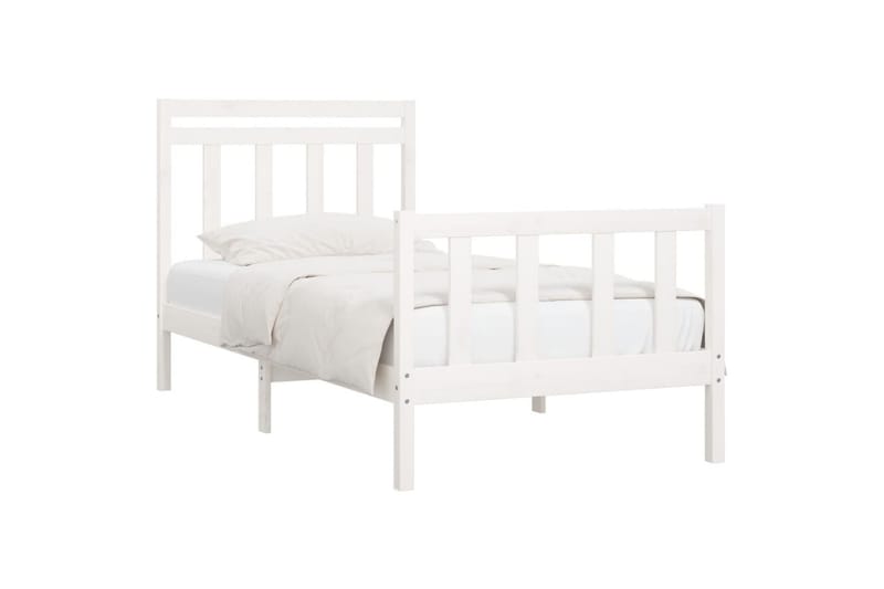beBasic sengeramme 100x200 cm massivt fyrretræ hvid - Hvid - Møbler - Senge - Sengeramme & sengestel