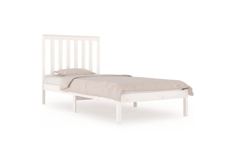 beBasic sengeramme 100x200 cm massivt fyrretræ hvid - Hvid - Møbler - Senge - Sengeramme & sengestel