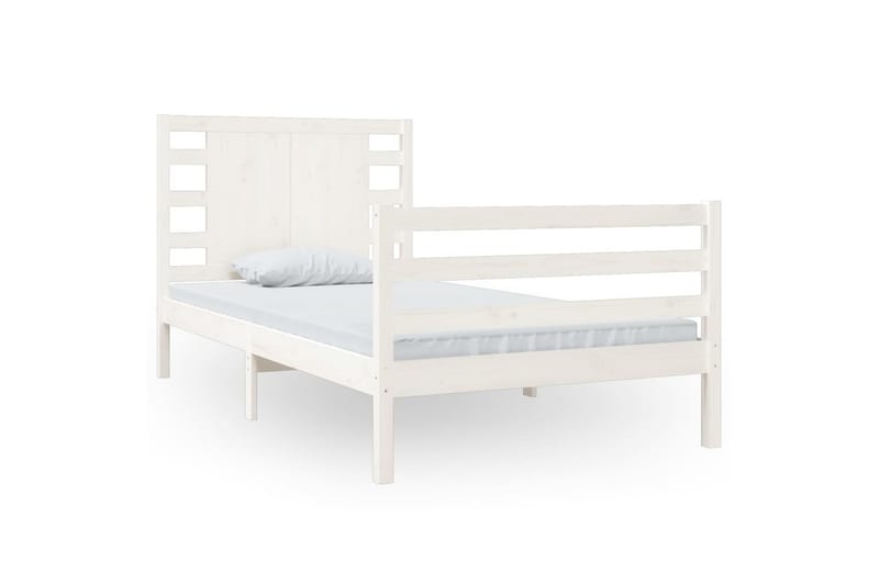 beBasic sengeramme 100x200 cm massivt fyrretræ hvid - Hvid - Møbler - Senge - Sengeramme & sengestel