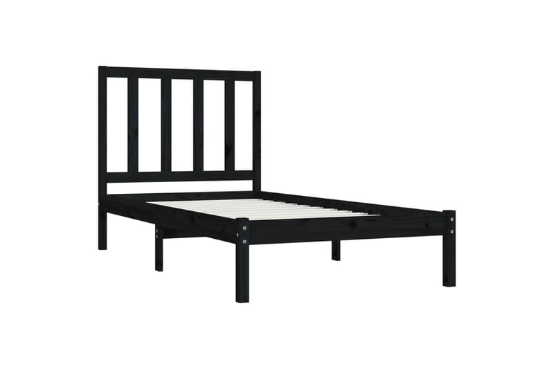 beBasic sengeramme 100x200 cm massivt fyrretræ sort - Sort - Møbler - Senge - Sengeramme & sengestel