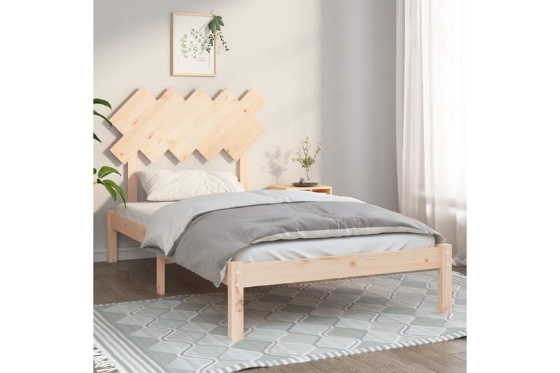 beBasic sengeramme 100x200 cm massivt træ - Brun - Møbler - Senge - Sengeramme & sengestel