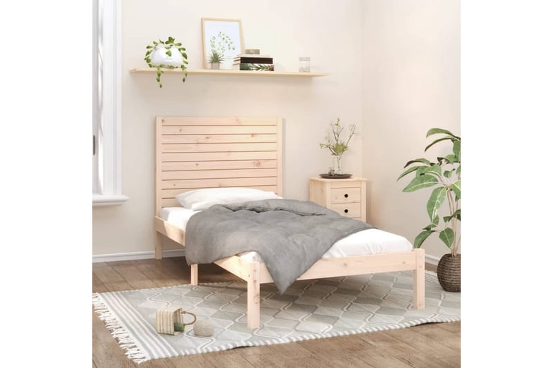 beBasic sengeramme 100x200 cm massivt træ - Brun - Møbler - Senge - Sengeramme & sengestel