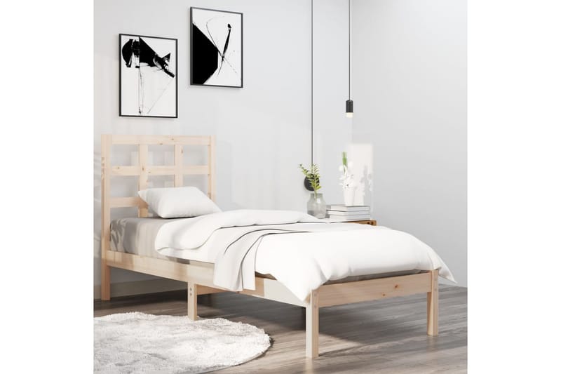 beBasic sengeramme 100x200 cm massivt træ - Brun - Møbler - Senge - Sengeramme & sengestel