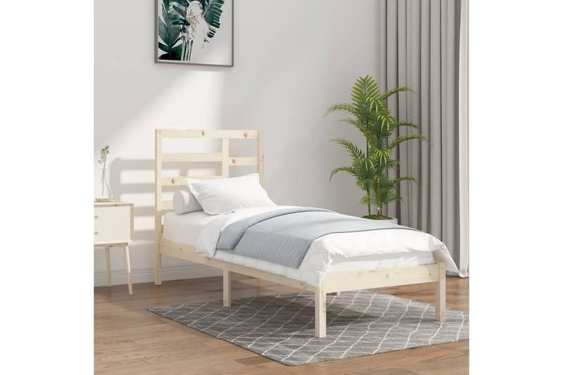 beBasic sengeramme 100x200 cm massivt træ - Brun - Møbler - Senge - Sengeramme & sengestel