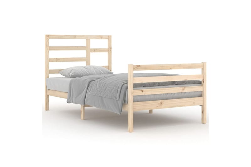 beBasic sengeramme 100x200 cm massivt træ - Brun - Møbler - Senge - Sengeramme & sengestel