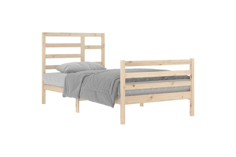 beBasic sengeramme 100x200 cm massivt træ - Brun - Møbler - Senge - Sengeramme & sengestel