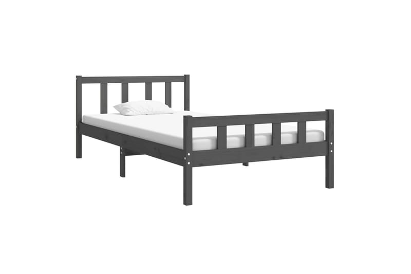 beBasic sengeramme 100x200 cm massivt træ grå - GrÃ¥ - Møbler - Senge - Sengeramme & sengestel