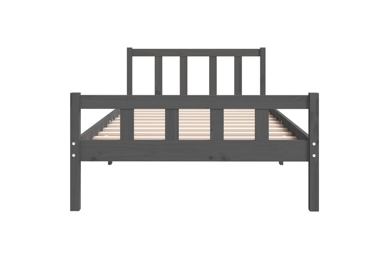 beBasic sengeramme 100x200 cm massivt træ grå - GrÃ¥ - Møbler - Senge - Sengeramme & sengestel