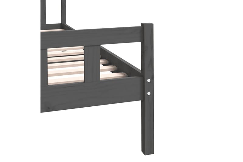 beBasic sengeramme 100x200 cm massivt træ grå - GrÃ¥ - Møbler - Senge - Sengeramme & sengestel