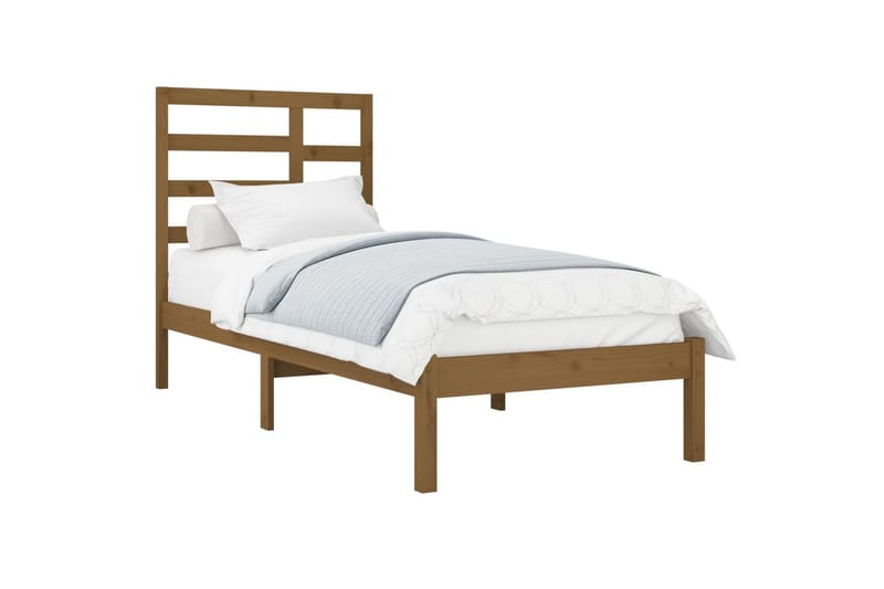 beBasic sengeramme 100x200 cm massivt træ gyldenbrun - Brun - Møbler - Senge - Sengeramme & sengestel