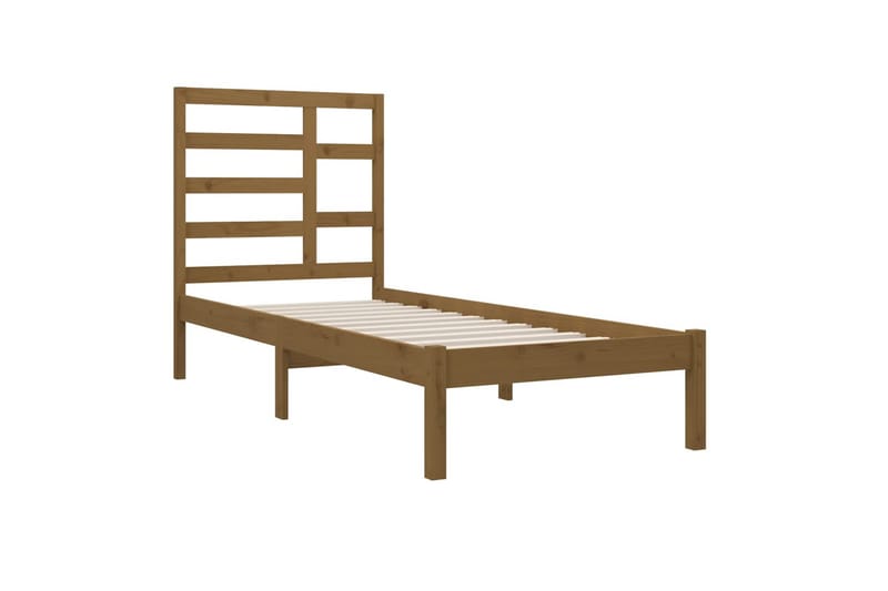 beBasic sengeramme 100x200 cm massivt træ gyldenbrun - Brun - Møbler - Senge - Sengeramme & sengestel