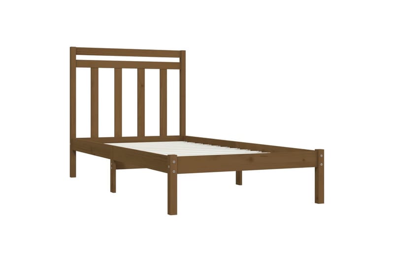 beBasic sengeramme 100x200 cm massivt træ gyldenbrun - Brun - Møbler - Senge - Sengeramme & sengestel