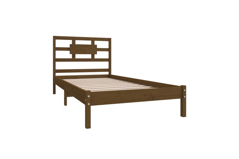 beBasic sengeramme 100x200 cm massivt træ gyldenbrun - Brun - Møbler - Senge - Sengeramme & sengestel