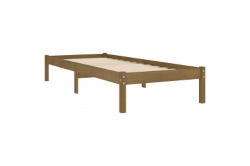 beBasic sengeramme 100x200 cm massivt træ gyldenbrun - Brun - Møbler - Senge - Sengeramme & sengestel